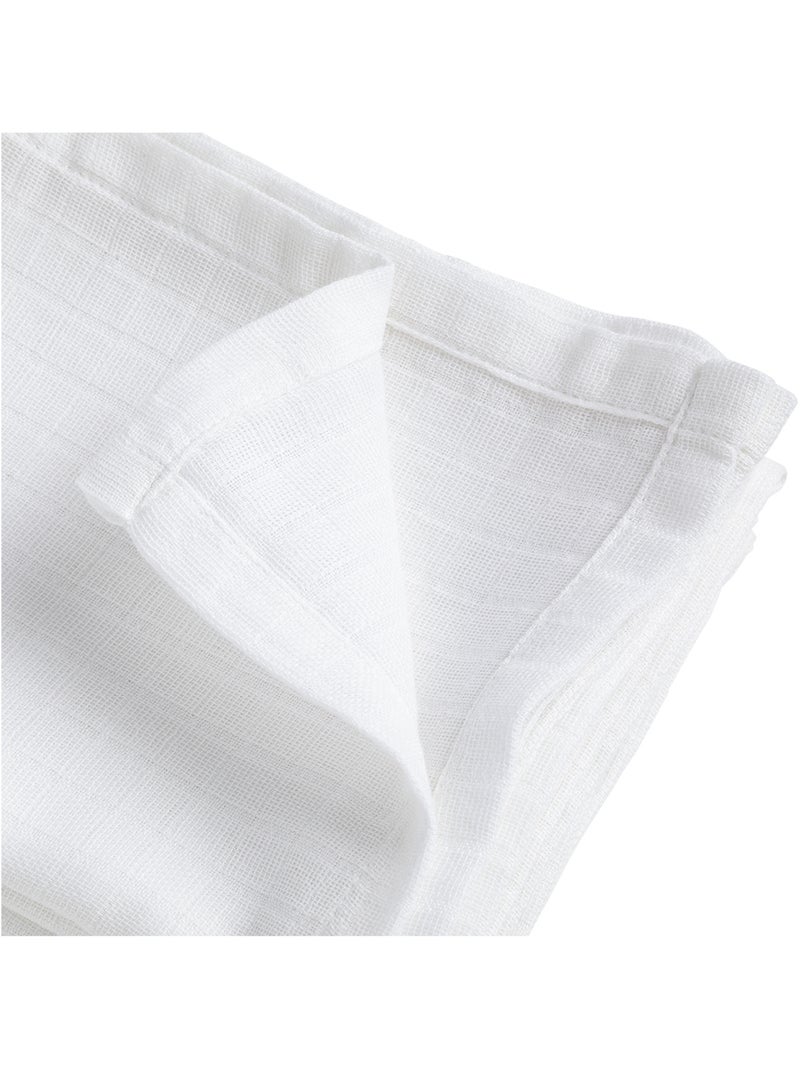 Lot de 4 langes Bio 50x70 cm Blanc - Babycalin Blanc - Kiabi