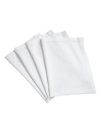 Lot de 4 langes Bio 50x70 cm Blanc