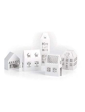 Lot de 4 maison blanches