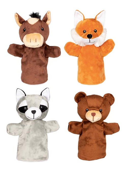 Lot de 4 Marionnettes Animaux de la Forêt - Kiabi