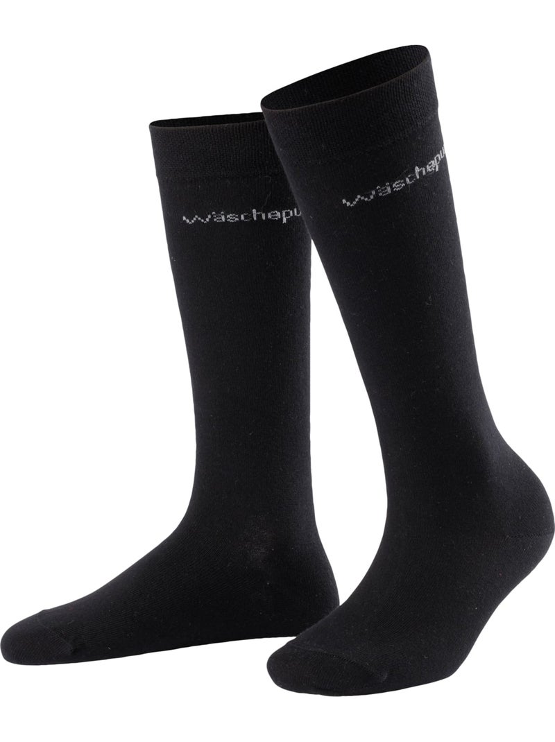 Lot de 4 Mi-bas 53% Laine - Taille Standard - Witt Noir - Kiabi