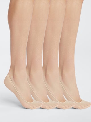 Lot de 4 Mi-Bas Bord Sans Compression 17D Eté Teint De Soleil