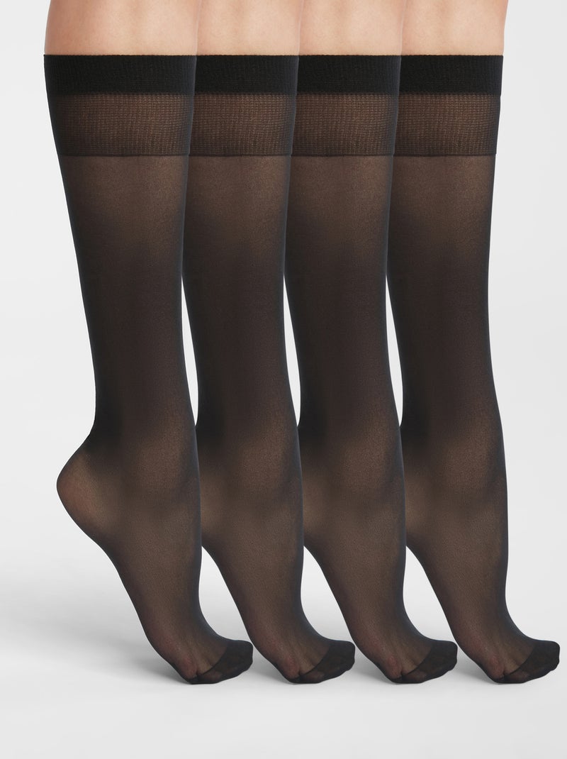Lot de 4 mi-bas ECODIM Noir - Kiabi