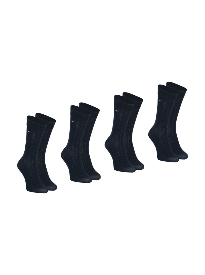 Lot de 4 mi-chaussettes fil d'écosse homme fait en France Eminence Bleu marine - Kiabi