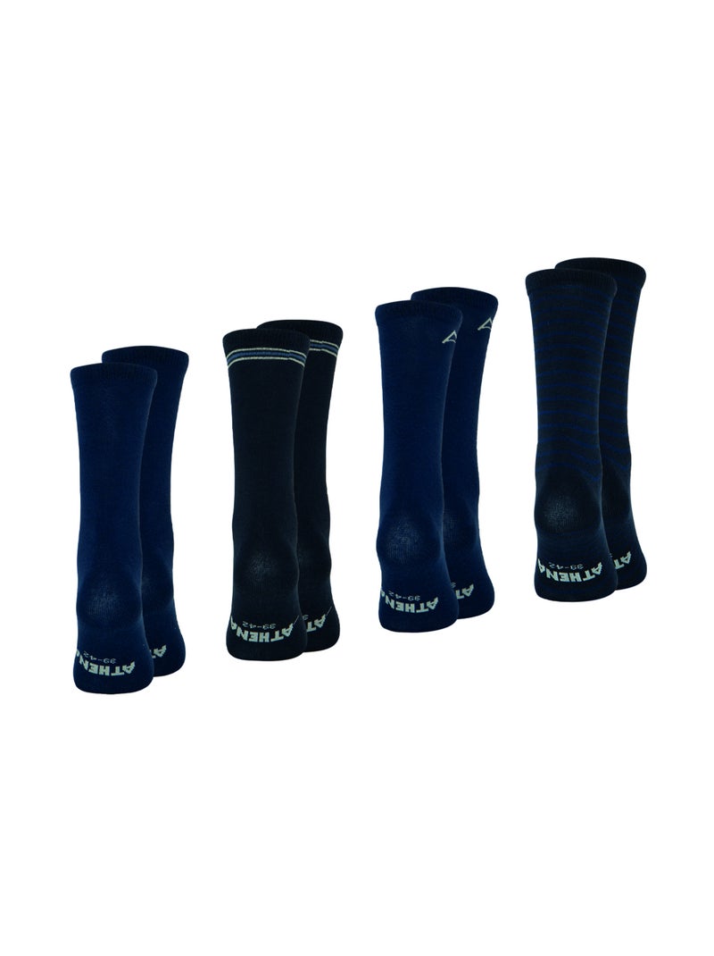 Lot de 4 mi-chaussettes homme Ecopack Athena Bleu marine - Kiabi