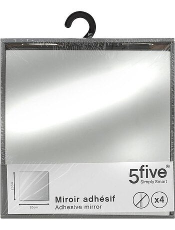 Lot de 4 miroirs carrés adhésifs en verre