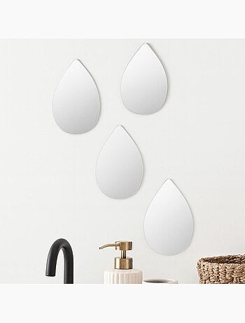 Lot de 4 miroirs forme gouttes 16 x10cm