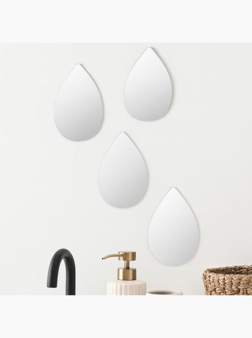 Lot de 4 miroirs forme gouttes 16 x10cm - Kiabi