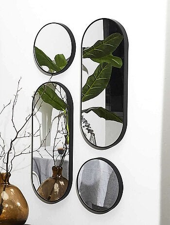 Lot de 4 miroirs ronds et ovales