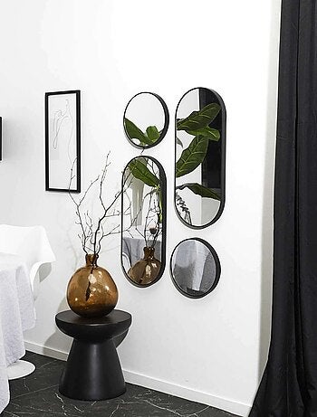 Lot de 4 miroirs ronds et ovales