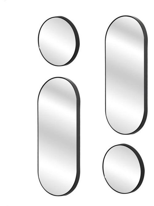 Lot de 4 miroirs ronds et ovales - Kiabi