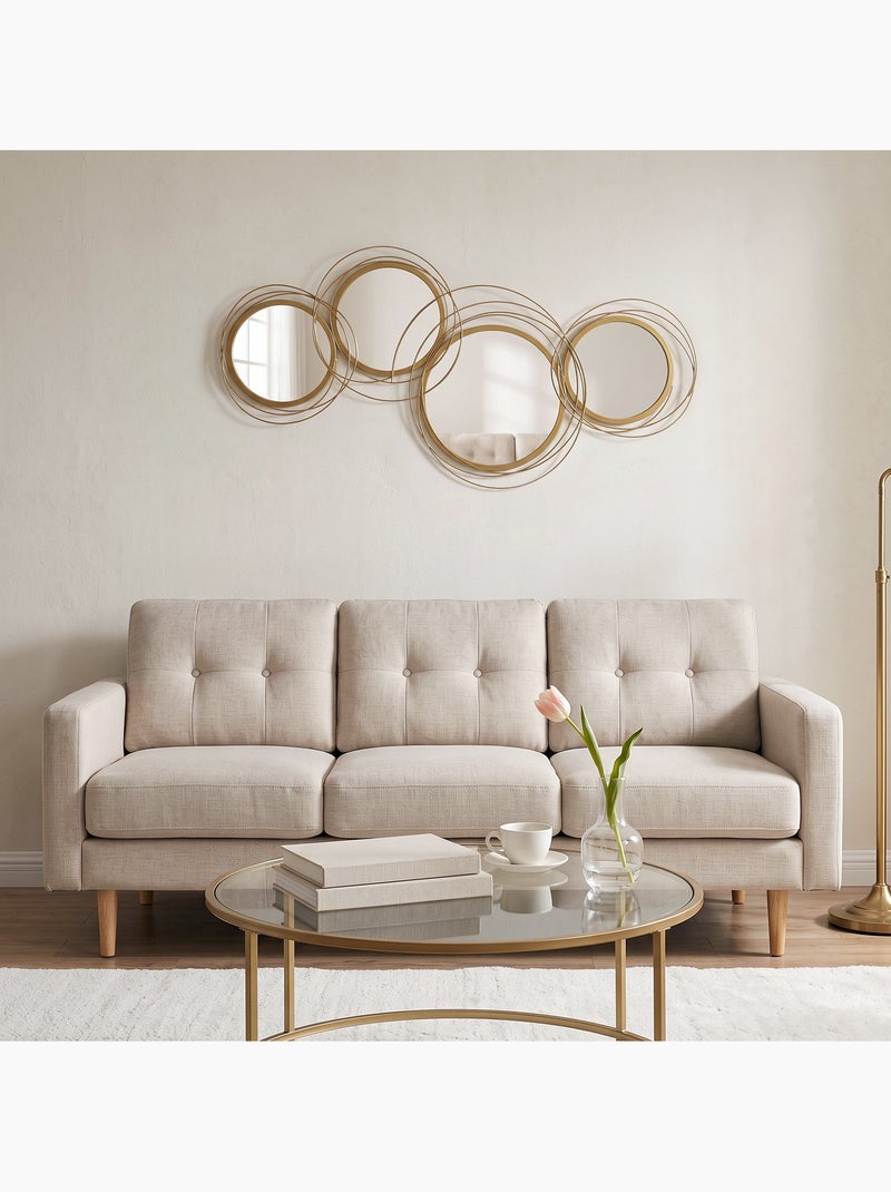 Lot de 4 miroirs ronds muraux Doré/or - Kiabi