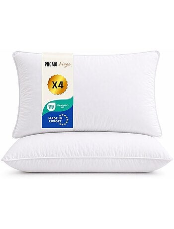 Lot de 4 Oreillers Polyester Moelleux Premium PROMO LINGE