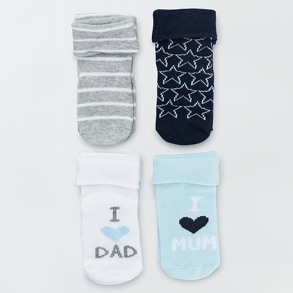 Lot De 4 Paires Chaussettes Imprimees Bebe Garcon Bleu Marine Kiabi 5 00