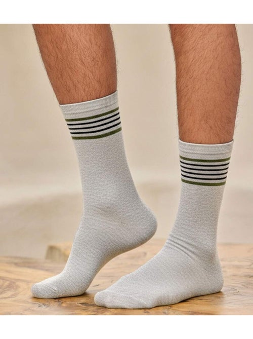 Lot de 4 paires de chausettes rayées   - atlas for men - Kiabi