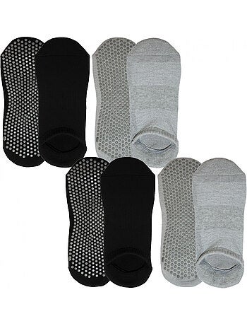 Lot de 4 paires de chaussettes antidérapantes, maison, sport, yoga, pilates - Vivezen