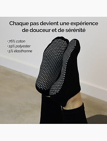 Lot de 4 paires de chaussettes antidérapantes, maison, sport, yoga, pilates - Vivezen