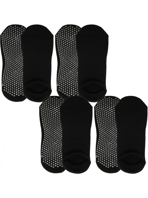 Lot de 4 paires de chaussettes antidérapantes, maison, sport, yoga, pilates - Vivezen - Kiabi