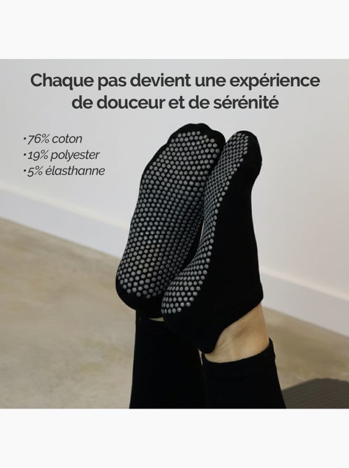Lot de 4 paires de chaussettes antidérapantes, maison, sport, yoga, pilates - Vivezen - Kiabi