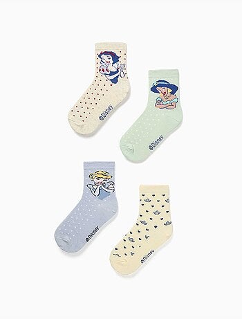 Lot de 4 paires de chaussettes avec les princesses disney
