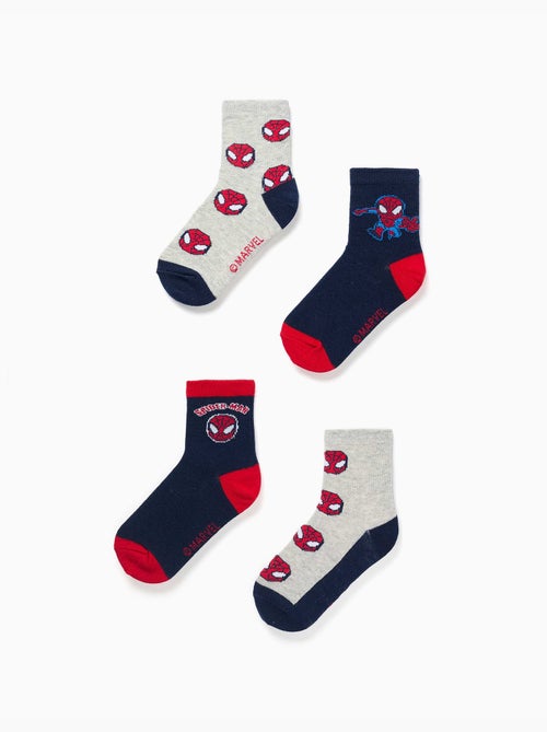 Lot de 4 paires de chaussettes avec spider-man - Kiabi Lot de 4 paires de chaussettes avec spider-man - Kiabi