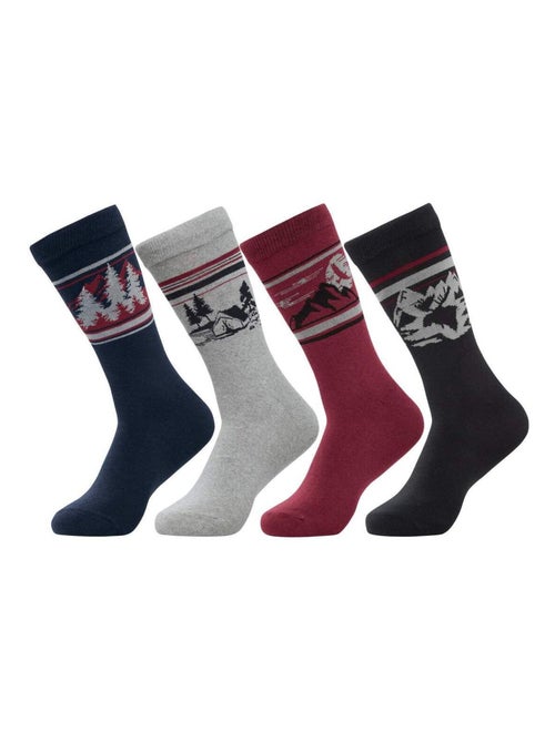 Lot de 4 Paires de Chaussettes Colorado  - ATLAS FOR MEN - Kiabi