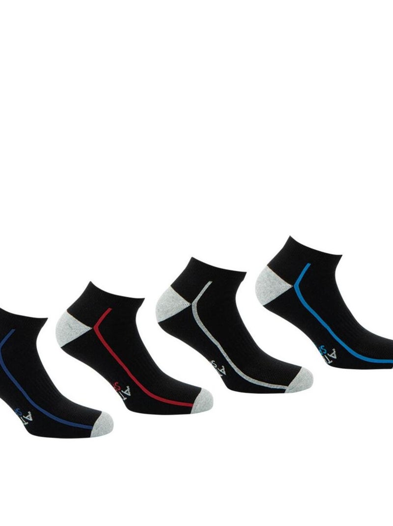 Lot de 4 paires de chaussettes de sport courtes Noir - Kiabi