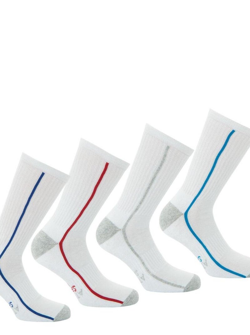 Lot de 4 paires de chaussettes de sport hautes Blanc - Kiabi