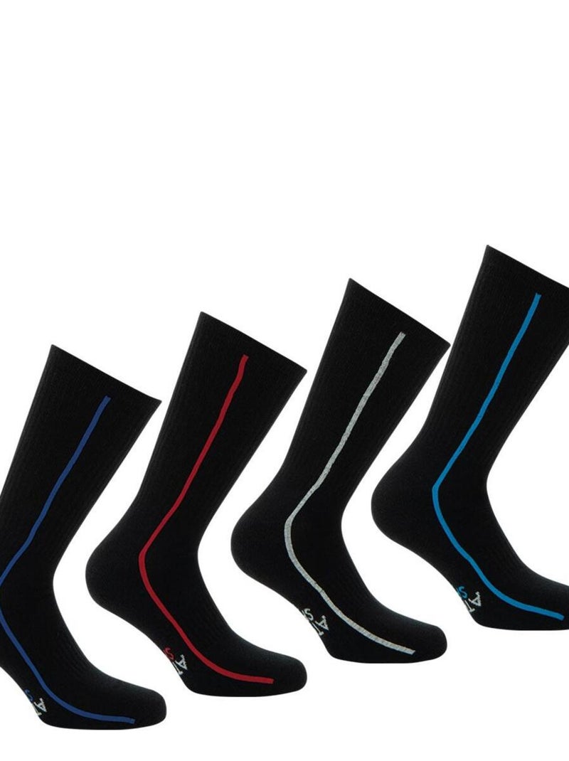 Lot de 4 paires de chaussettes de sport hautes Noir - Kiabi
