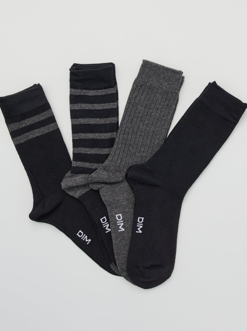 Lot de 4 paires de chaussettes 'DIM' Noir - Kiabi