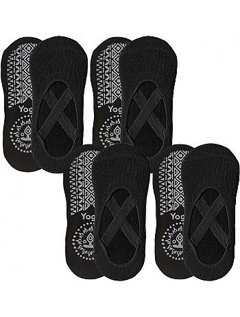 Lot de 4 paires de chaussettes élastiques et antidérapantes pour yoga, pilates - Vivezen