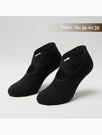 Lot de 4 paires de chaussettes élastiques et antidérapantes pour yoga, pilates - Vivezen