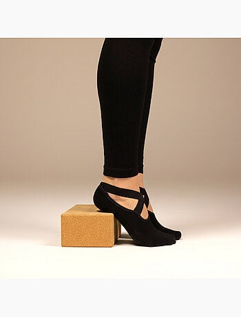 Lot de 4 paires de chaussettes élastiques et antidérapantes pour yoga, pilates - Vivezen