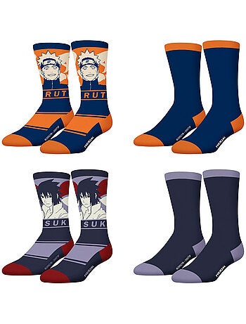 Lot de 4 paires de chaussettes enfant Naruto Shippuden Freegun