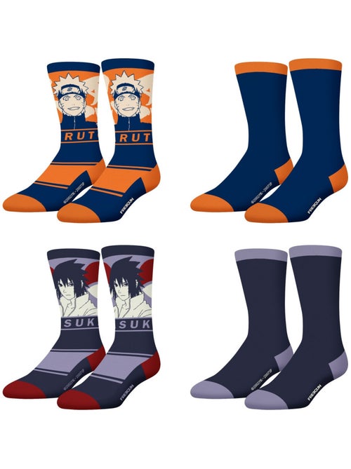 Lot de 4 paires de chaussettes enfant Naruto Shippuden Freegun - Kiabi