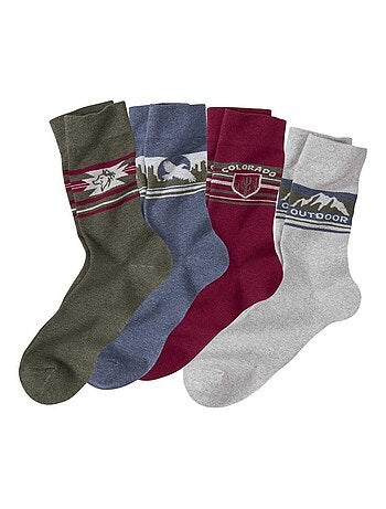 Lot de 4 Paires de Chaussettes Jacquard - ATLAS FOR MEN