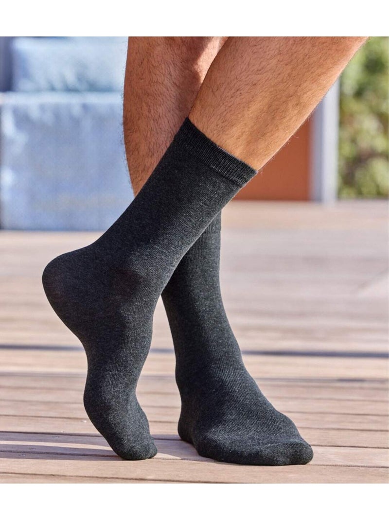 Lot de 4 Paires de Chaussettes Fantaisie   - ATLAS FOR MEN Gris Noir - Kiabi