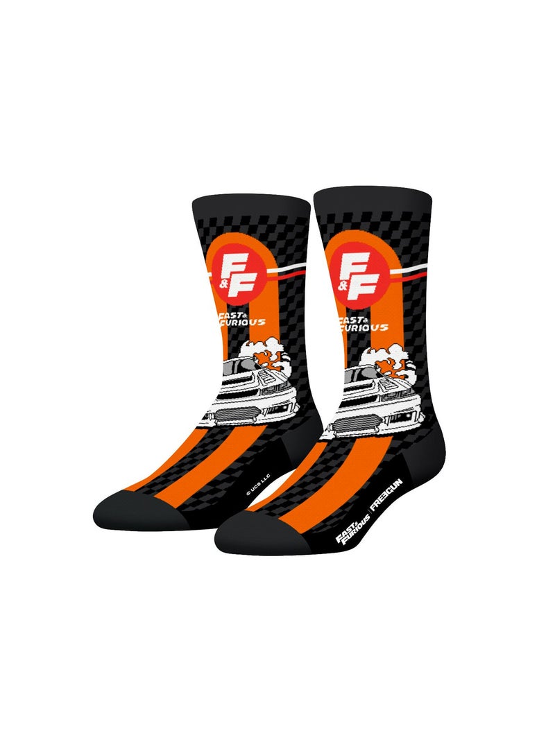 Lot de 4 paires de chaussettes Fast and Furious Freegun Noir Orange clair - Kiabi