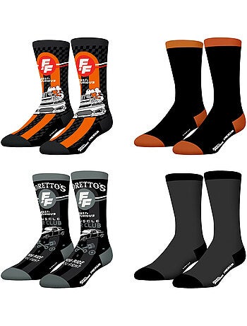 Lot de 4 paires de chaussettes fast and furious freegun