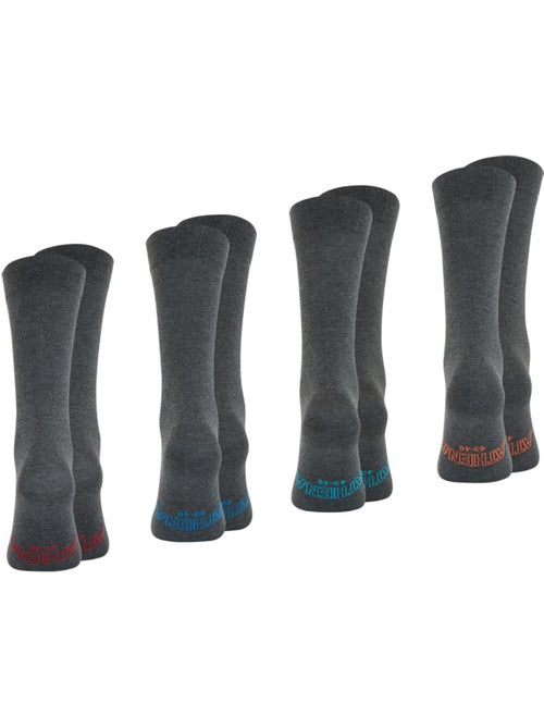 Lot de 4 paires de chaussettes hautes crew ecopack athena - Kiabi