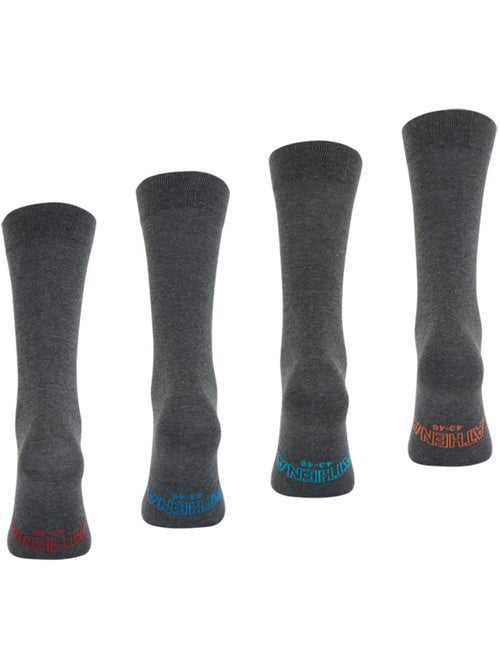 Lot de 4 paires de chaussettes hautes crew ecopack athena - Kiabi