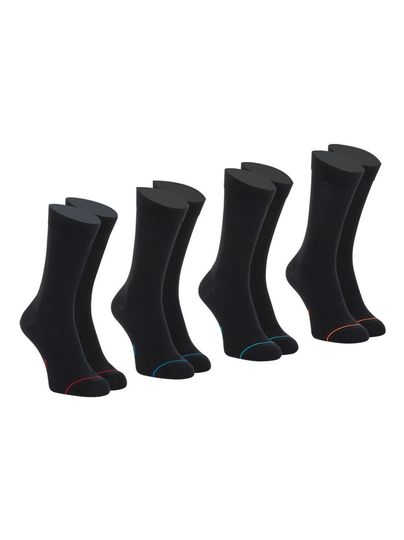 Lot de 4 paires de chaussettes hautes crew Ecopack Athena Noir - Kiabi