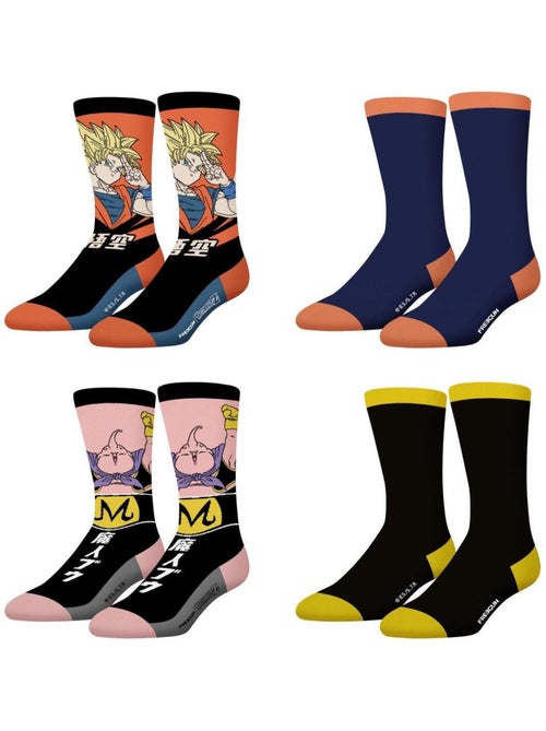 Lot de 4 paires de chaussettes Homme Dragon Ball Z Songoku Buu Freegun - Kiabi