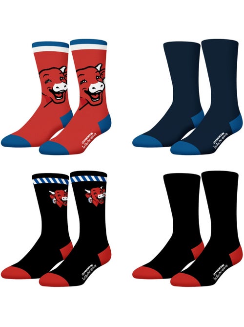 Lot de 4 paires de chaussettes homme La vache qui rit Freegun - Kiabi