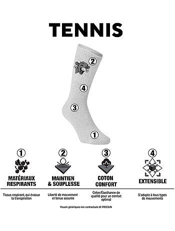 Lot de 4 paires de chaussettes homme la vache qui rit freegun