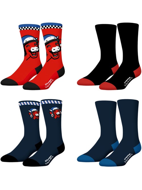 Lot de 4 paires de chaussettes homme la vache qui rit freegun - Kiabi Lot de 4 paires de chaussettes homme la vache qui rit freegun - Kiabi