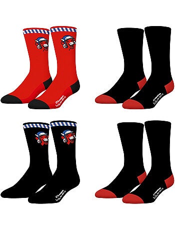 Lot de 4 paires de chaussettes homme la vache qui rit freegun