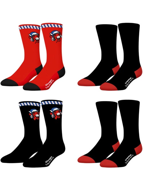 Lot de 4 paires de chaussettes homme la vache qui rit freegun - Kiabi Lot de 4 paires de chaussettes homme la vache qui rit freegun - Kiabi