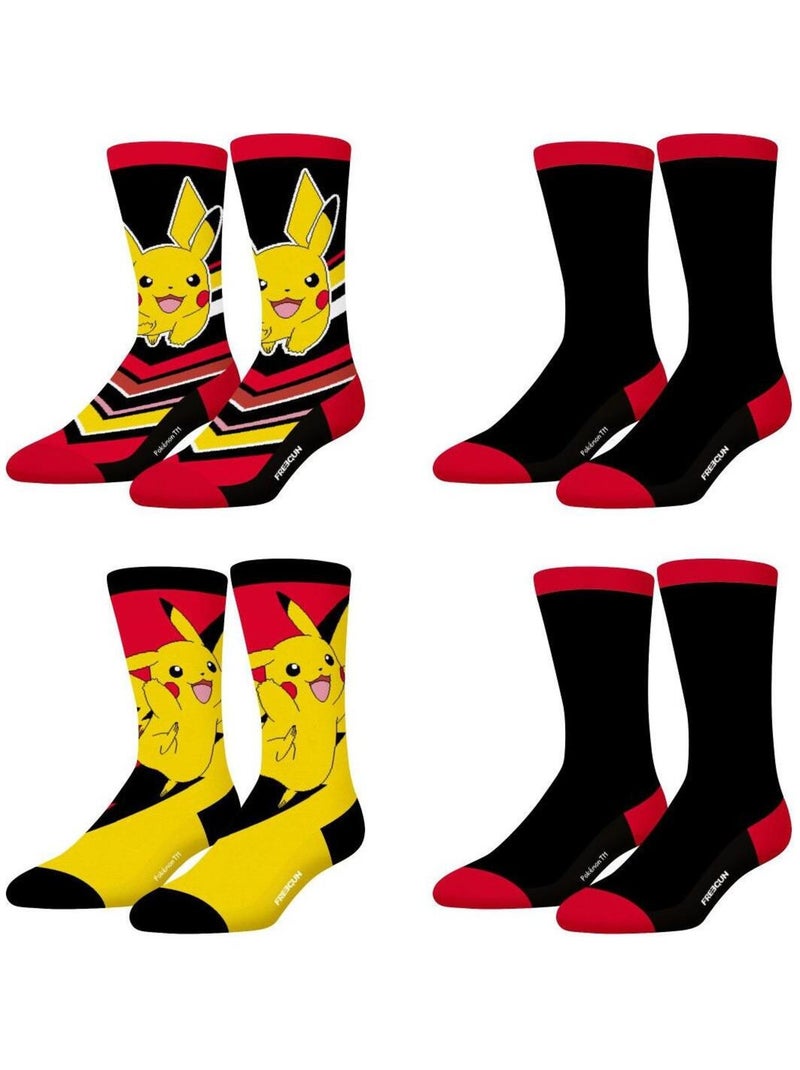 Lot de 4 paires de chaussettes homme Pokemon Freegun Jaune - Kiabi