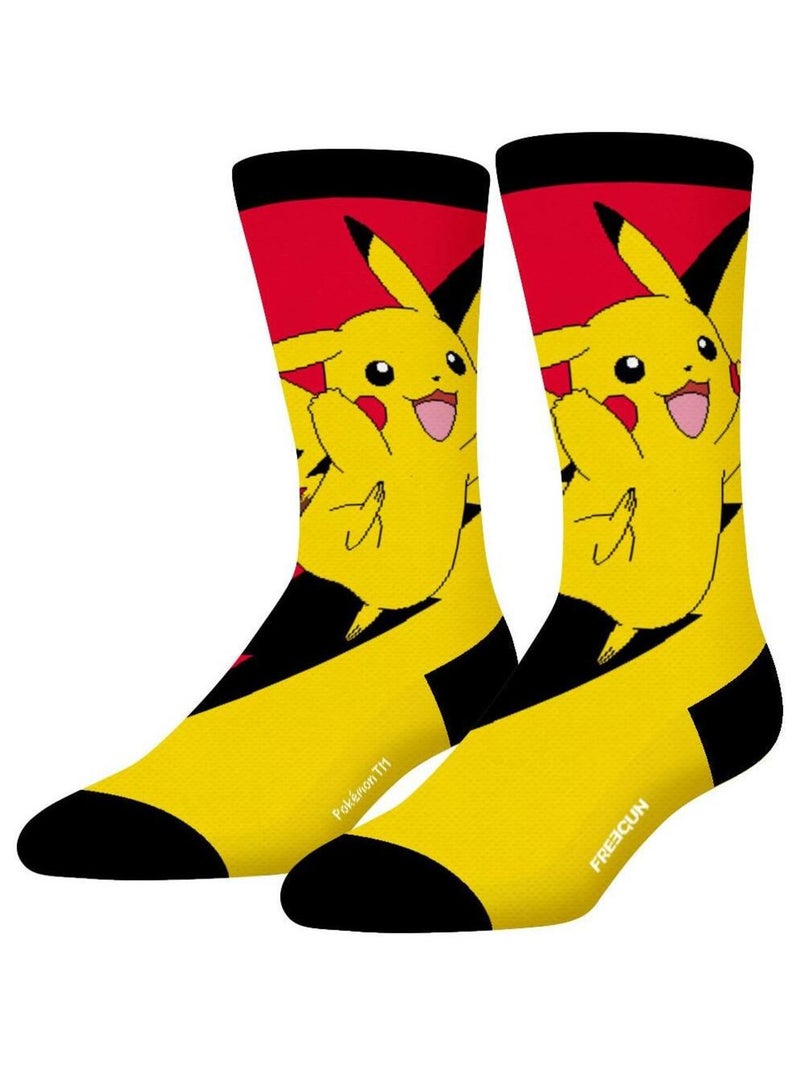 Lot de 4 paires de chaussettes homme Pokemon Freegun Jaune - Kiabi